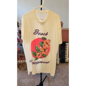 80s T-Shirt, Vintage Tshirt, Beach Equipment, California Turtle Bay, Tropical XL